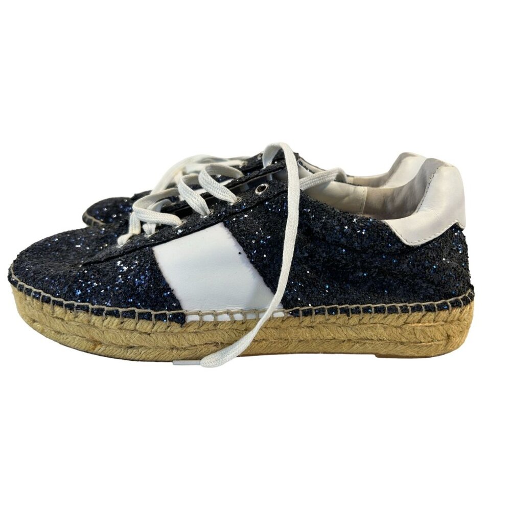 Marc Fisher Womens Navy Glitter Espadrille Sneakers Size 9.5M - Picture 3 of 9